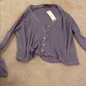 Urban outfitters purple long sleeve button up